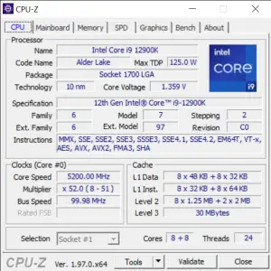 Intel i9 12900K Stock
